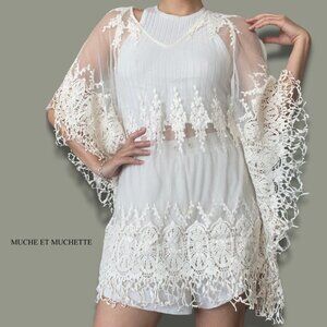 Lacy Crochet Poncho
